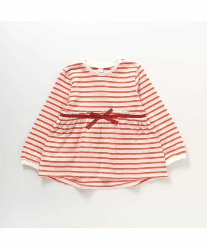 蝴蝶結條紋荷葉邊T恤