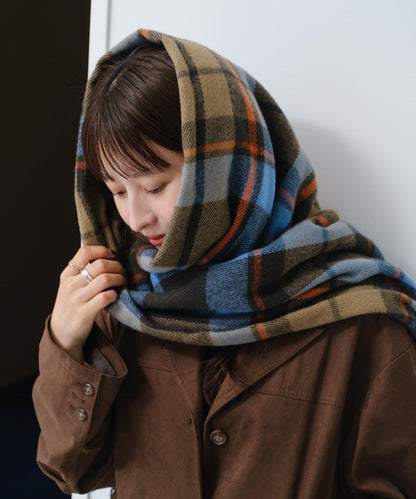 格紋流蘇圍巾