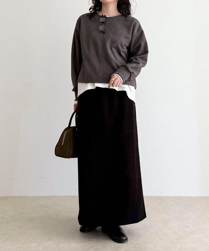 仿麂皮面料套頭衫