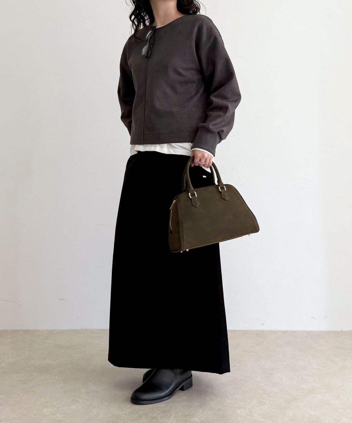 仿麂皮面料套頭衫