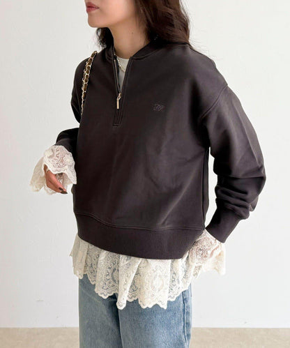 蕾絲拼接長袖T恤