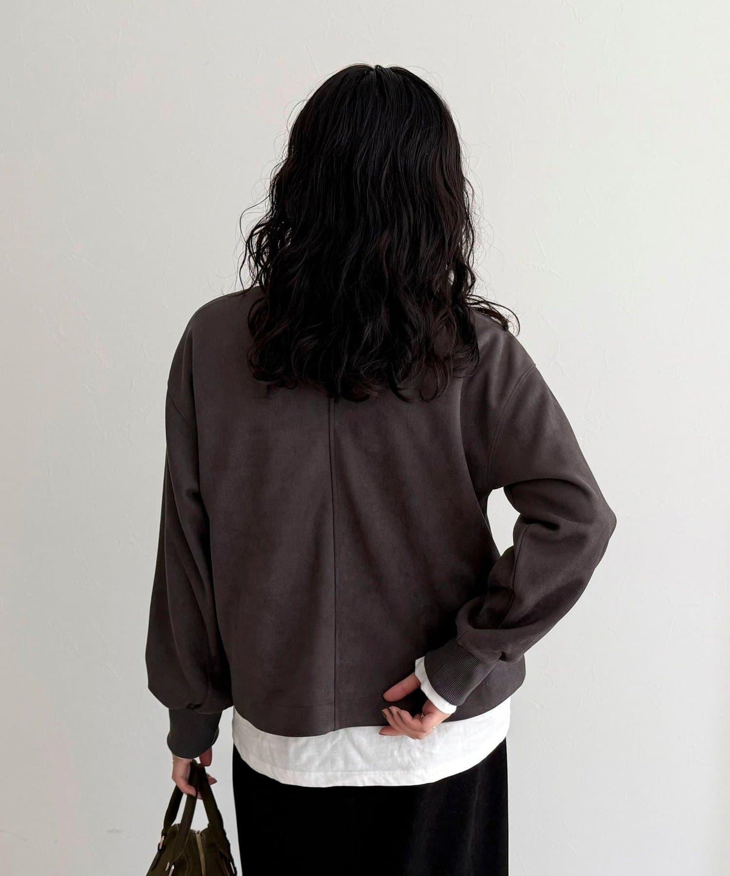 仿麂皮面料套頭衫