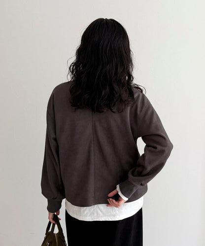 仿麂皮面料套頭衫