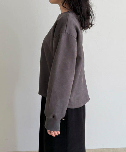 仿麂皮面料套頭衫