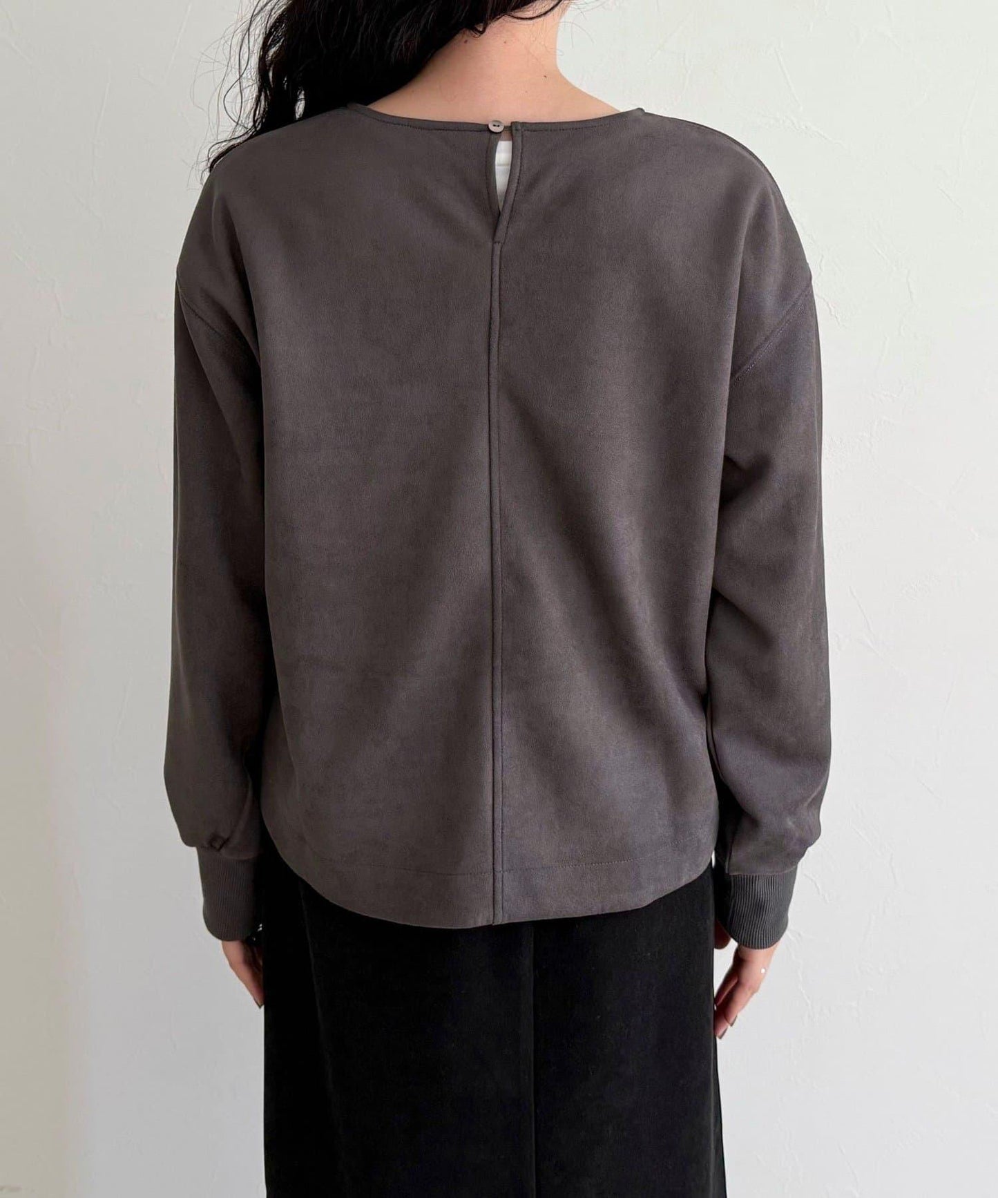 仿麂皮面料套頭衫