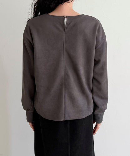 仿麂皮面料套頭衫