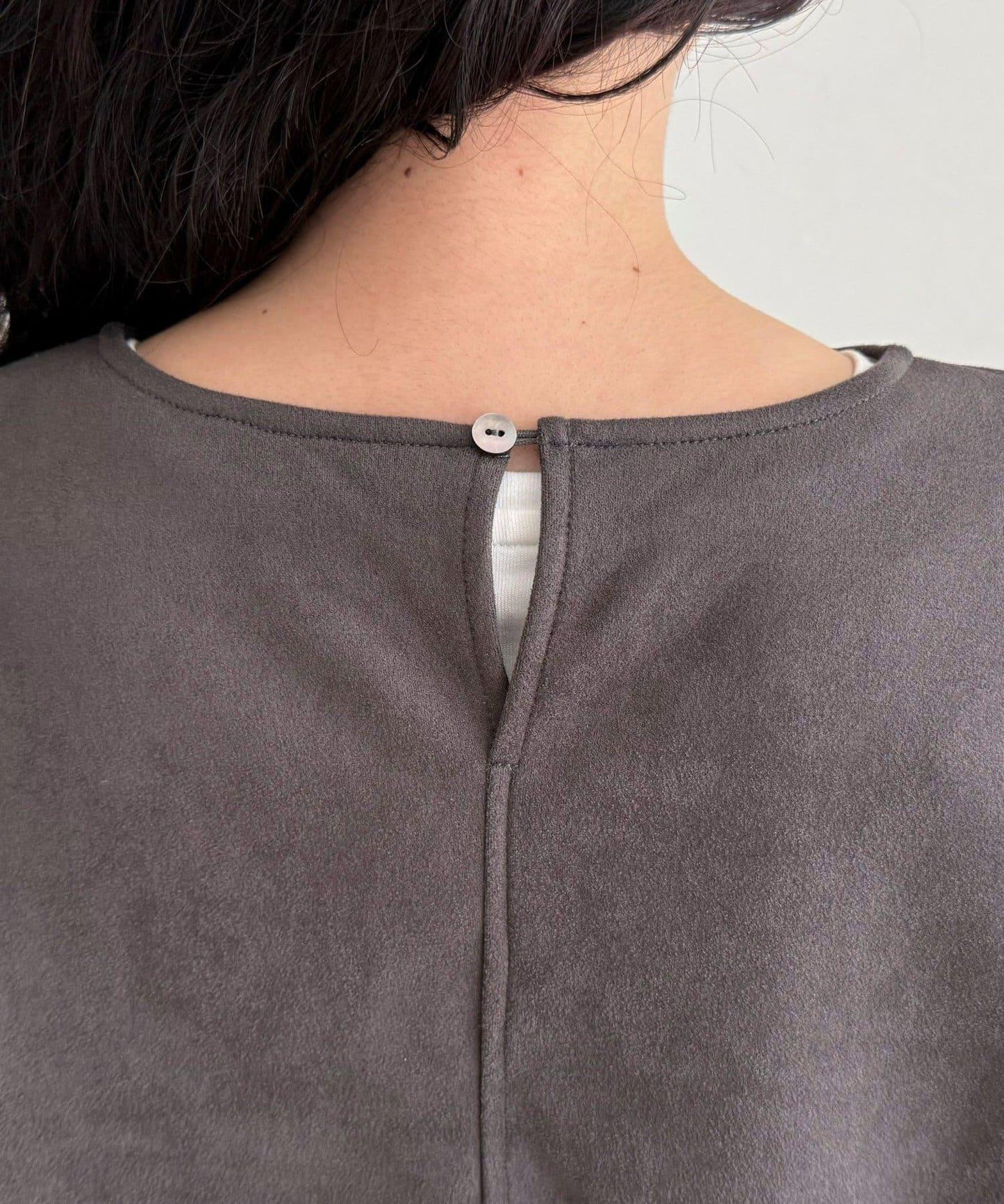 仿麂皮面料套頭衫