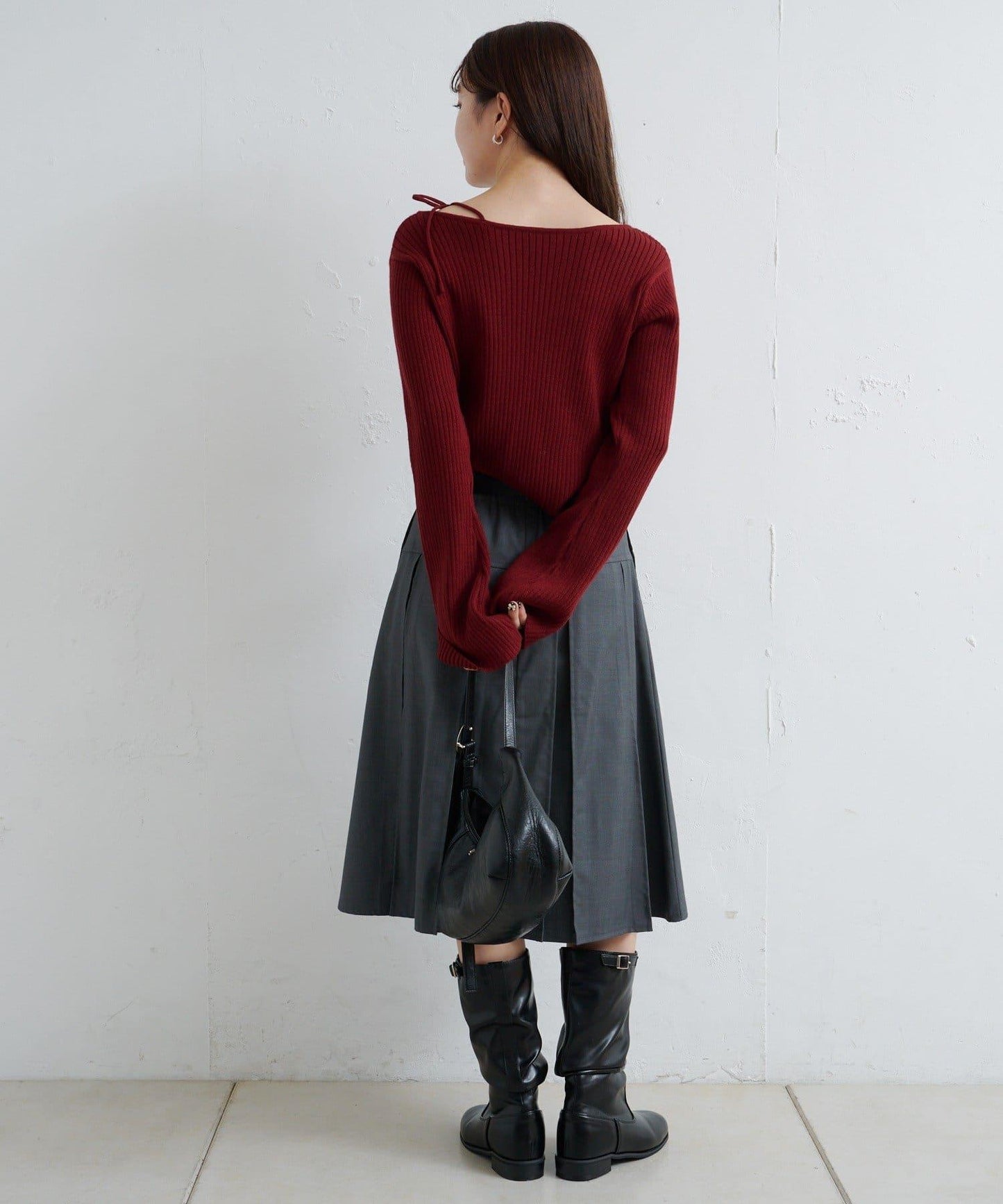 【/4色可選】設計感羅紋針織衫