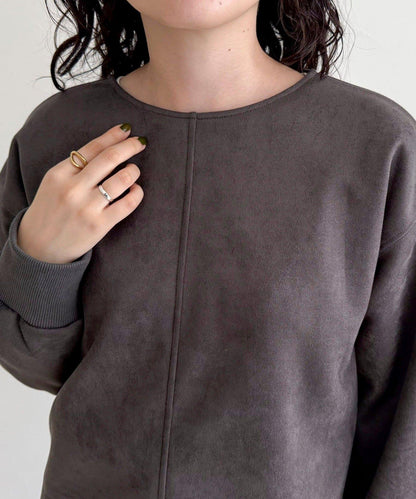 仿麂皮面料套頭衫