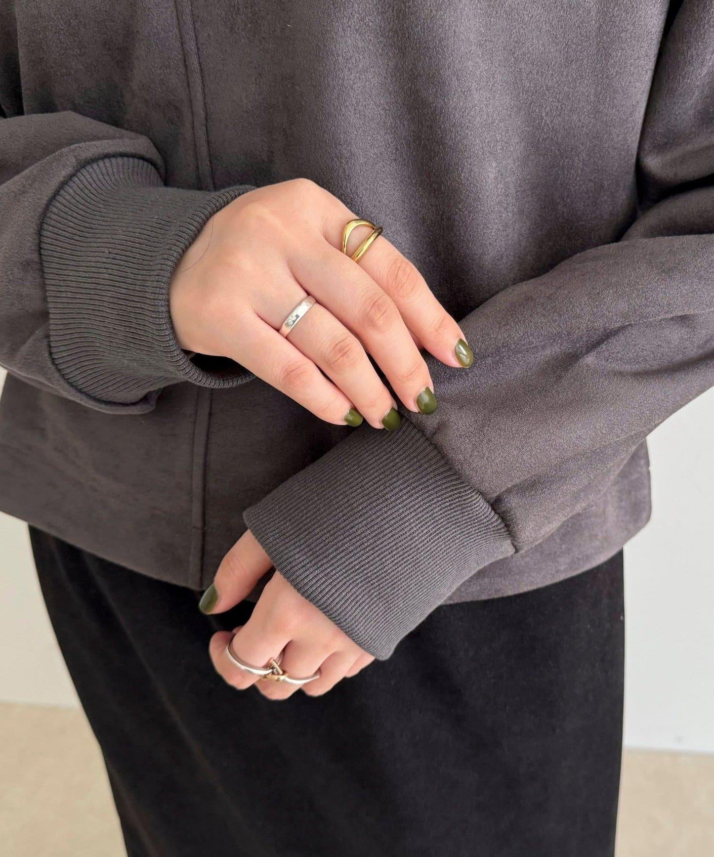 仿麂皮面料套頭衫