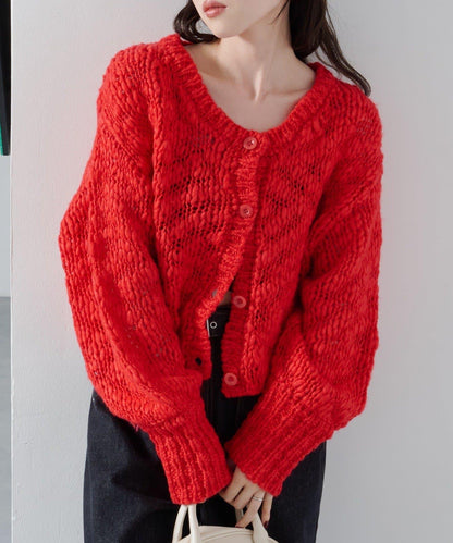 寬鬆粗線針織開衫