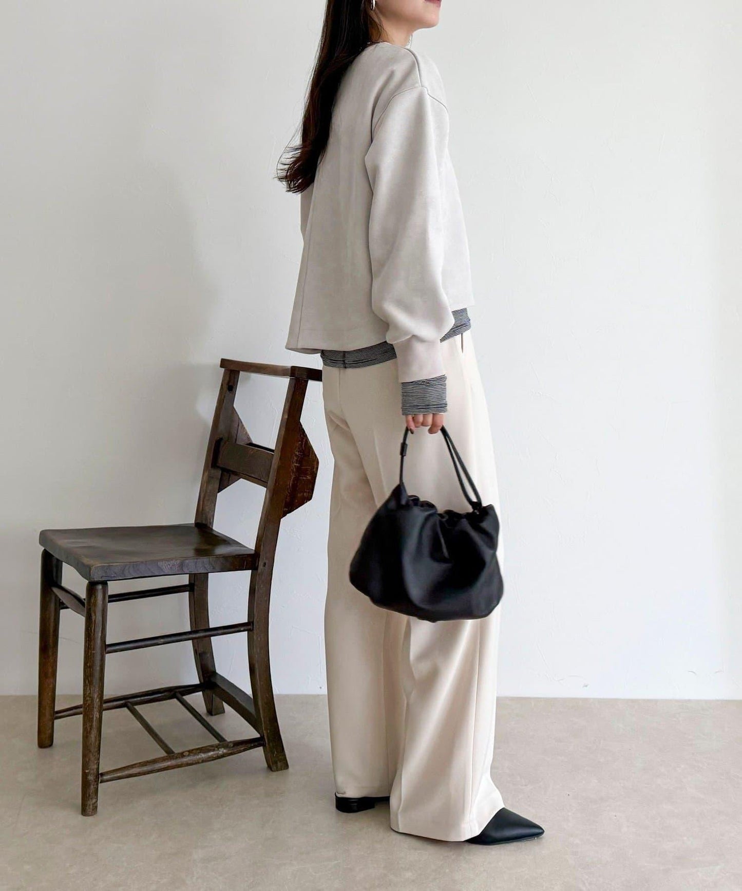 仿麂皮面料套頭衫