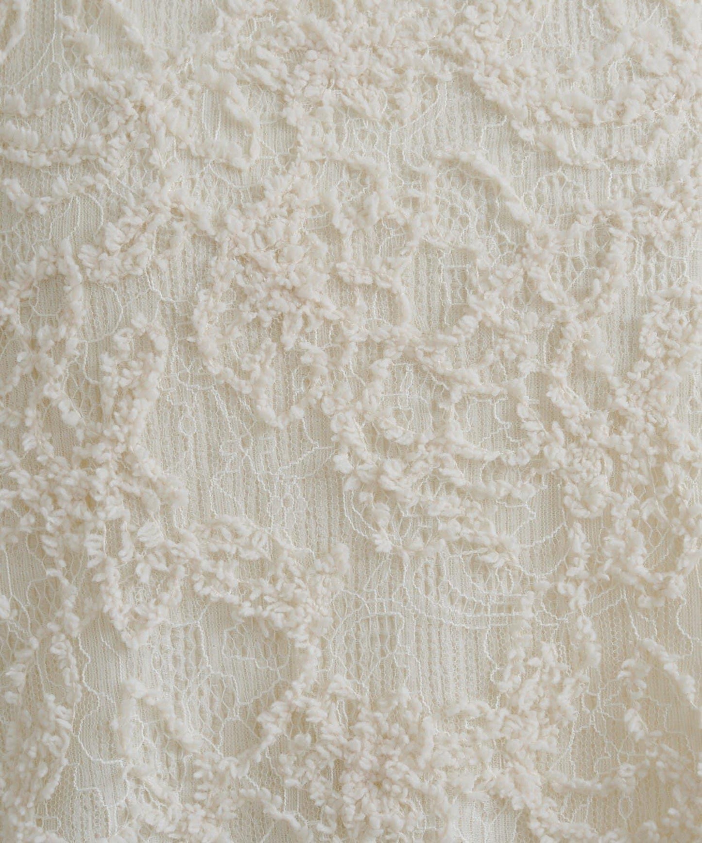 羽毛感蕾絲長款上衣