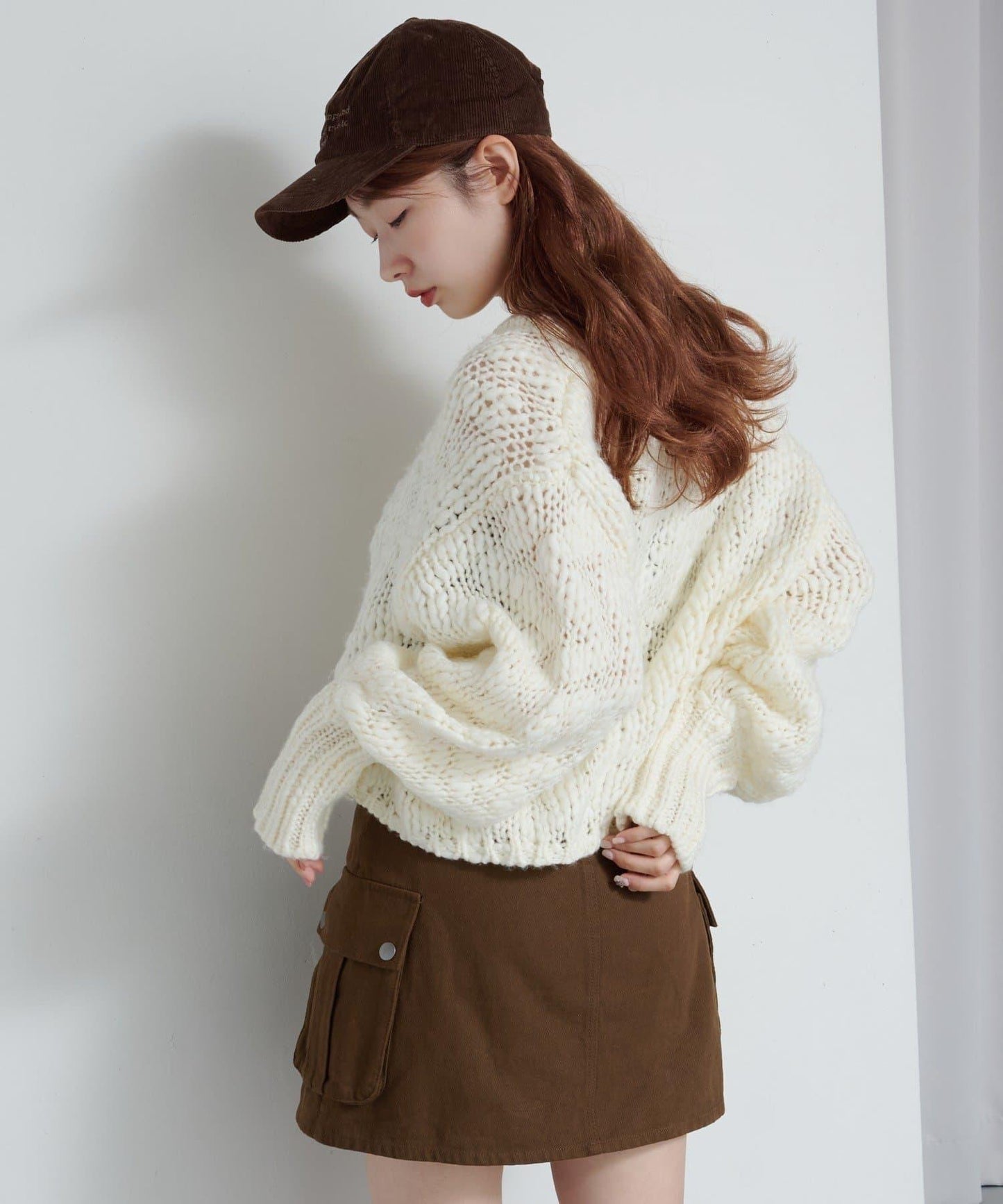 寬鬆粗線針織開衫