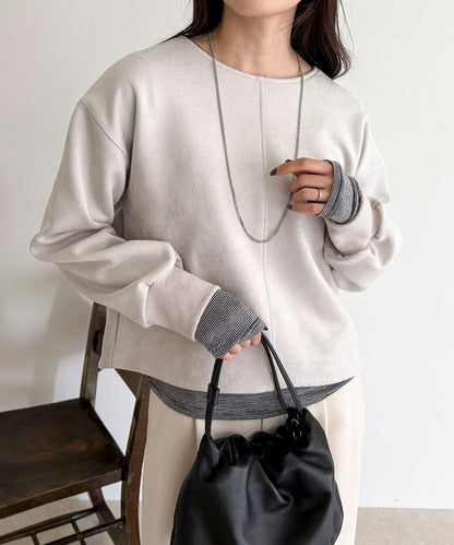 仿麂皮面料套頭衫