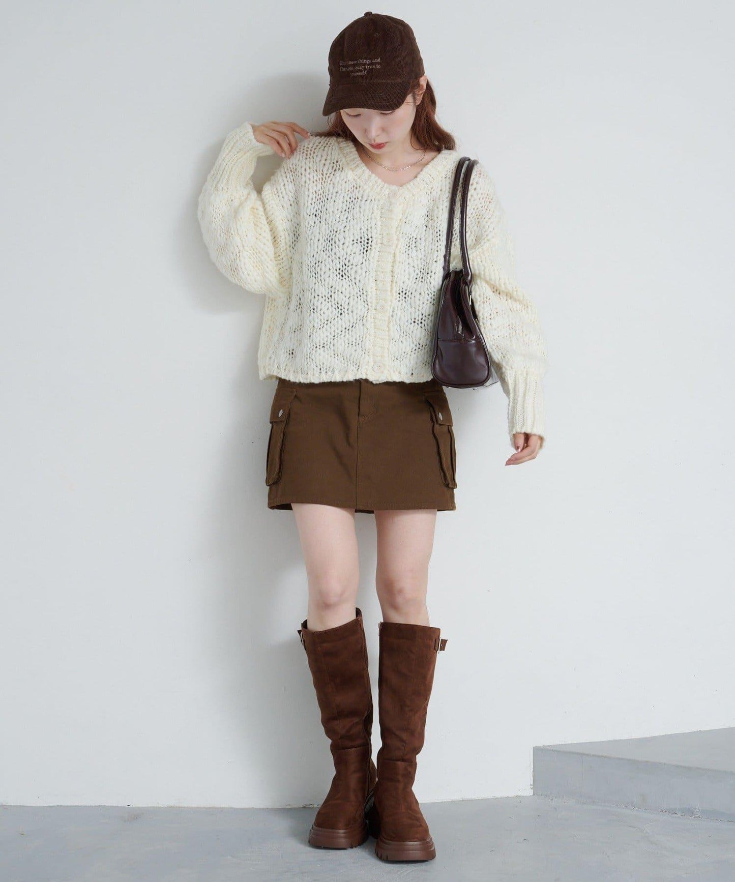 寬鬆粗線針織開衫