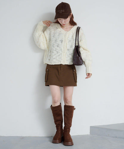 寬鬆粗線針織開衫