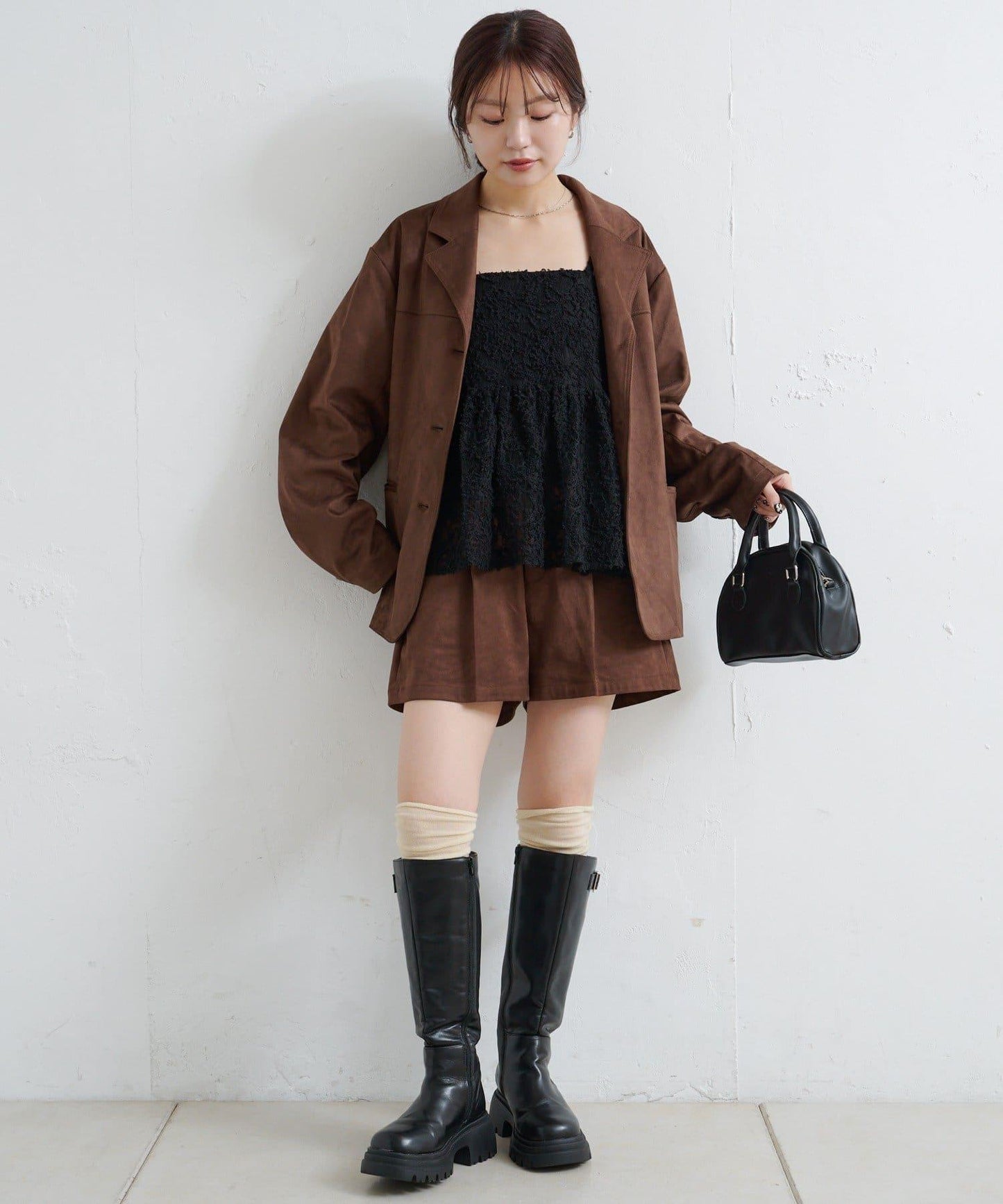 羽毛感蕾絲吊帶背心