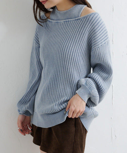 【Kastane】雙面染色露肩背心針織衫