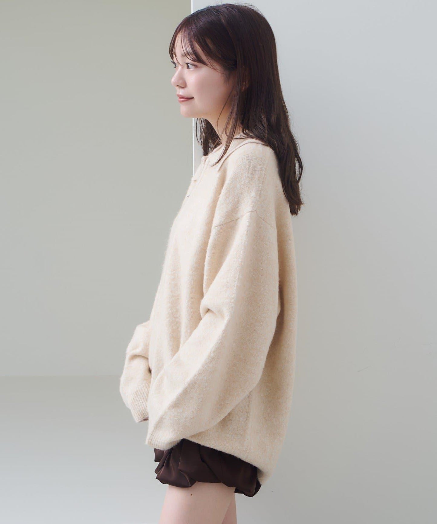 條紋拉鍊針織衫