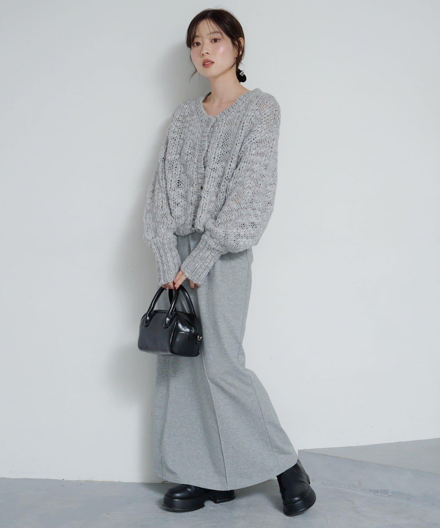 寬鬆粗線針織開衫