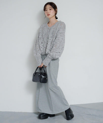 寬鬆粗線針織開衫