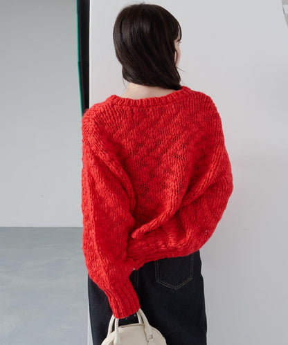 寬鬆粗線針織開衫