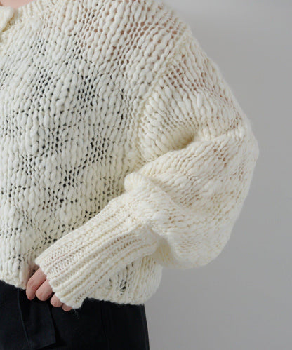 寬鬆粗線針織開衫