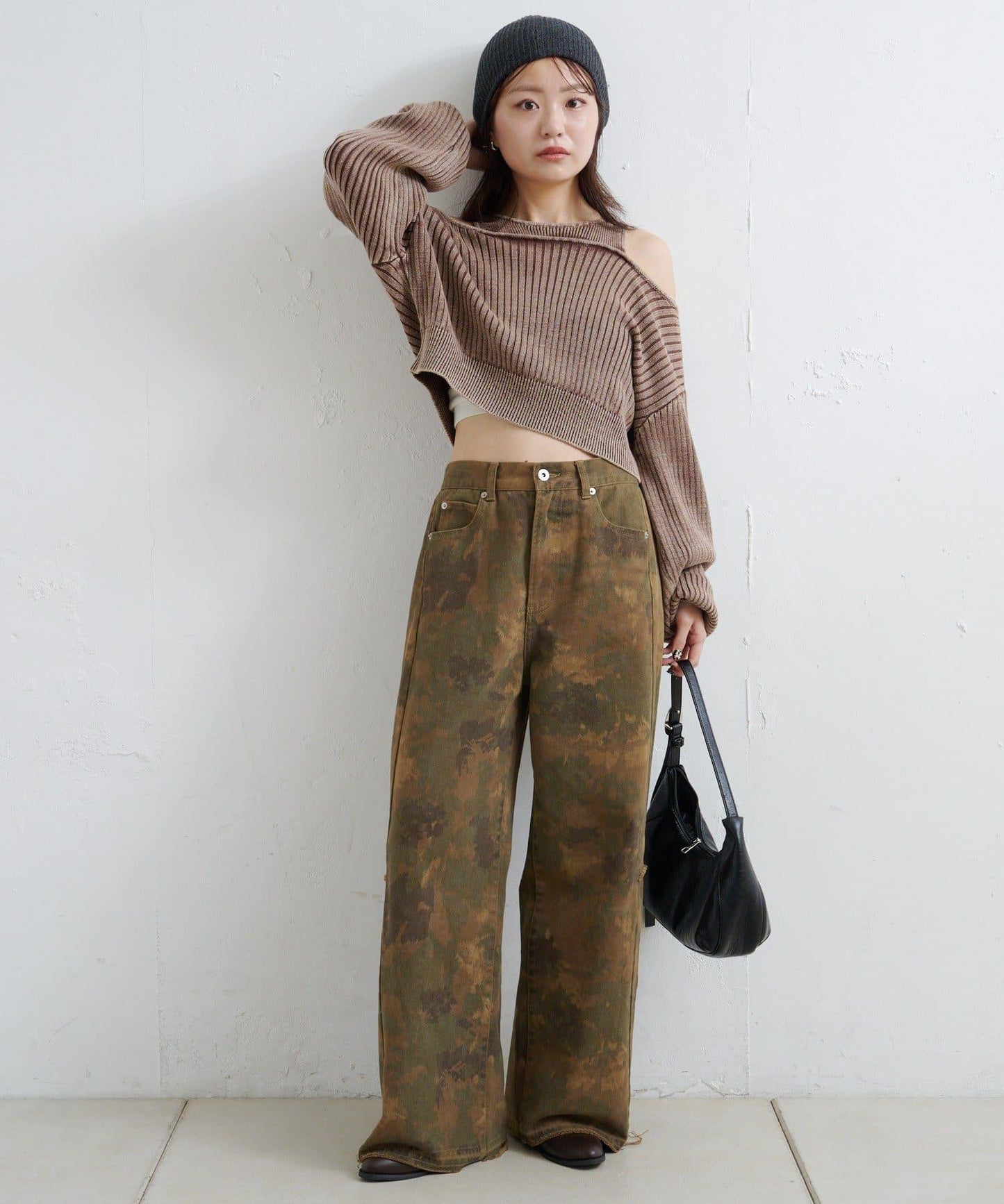 【Kastane】雙面染色露肩背心針織衫