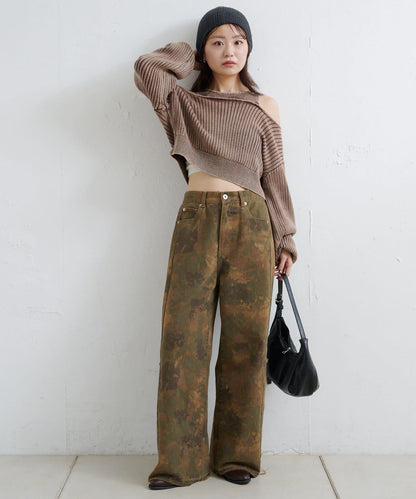 【Kastane】雙面染色露肩背心針織衫