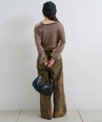 【Kastane】雙面染色露肩背心針織衫