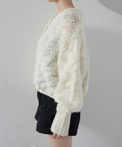 寬鬆粗線針織開衫