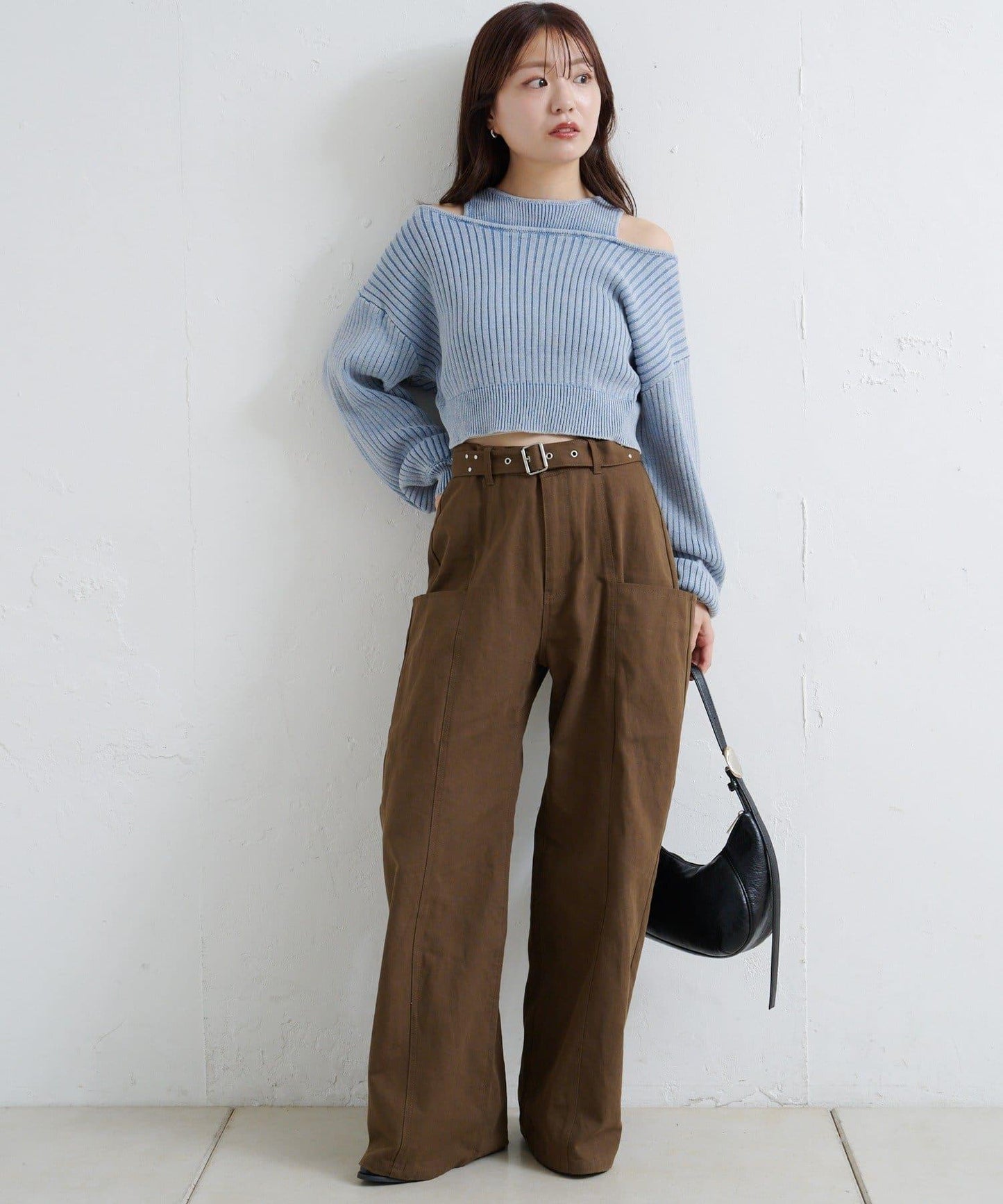 【Kastane】雙面染色露肩背心針織衫