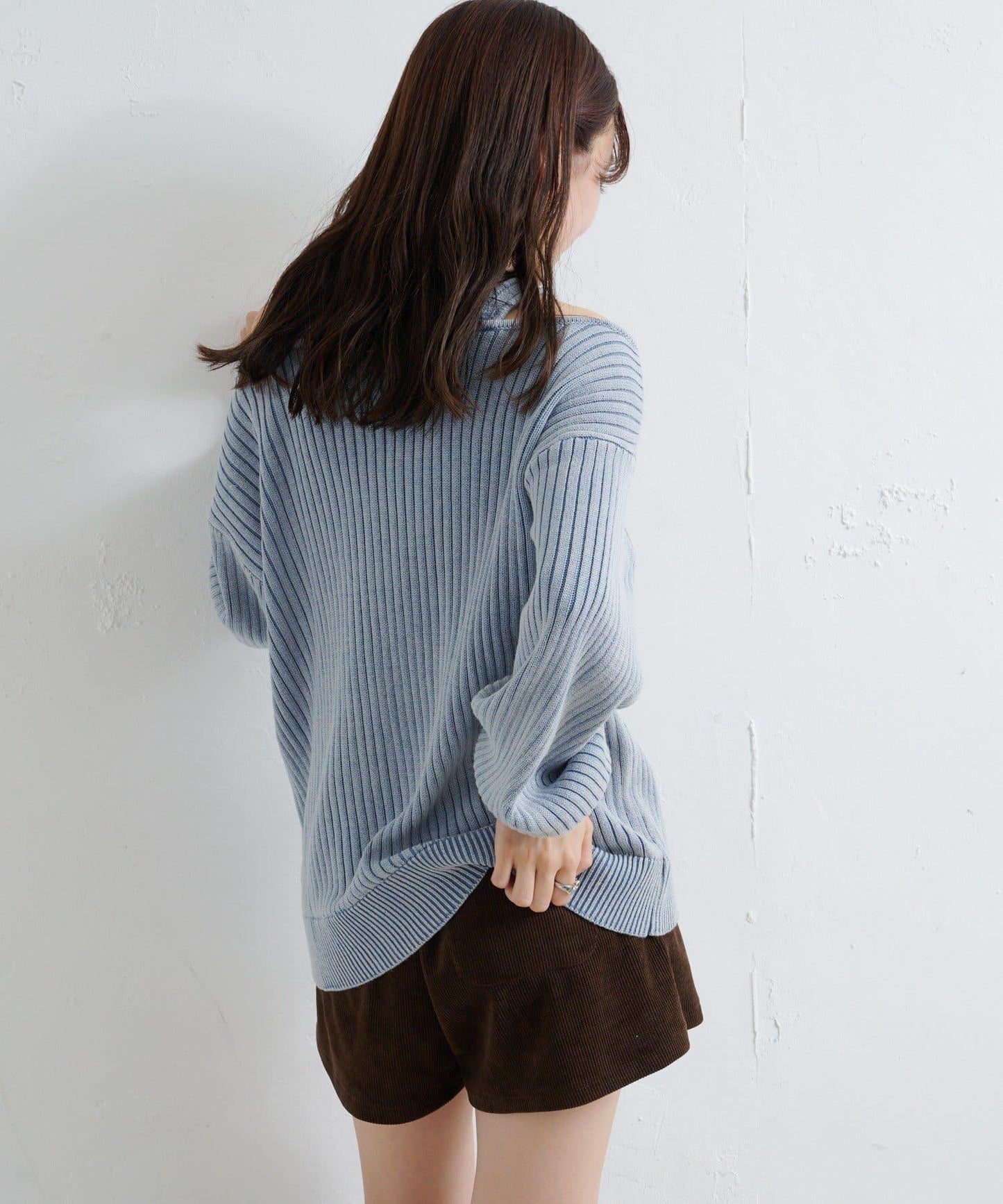 【Kastane】雙面染色露肩背心針織衫