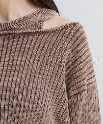 【Kastane】雙面染色露肩背心針織衫