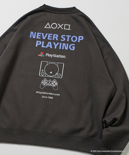 寬鬆版型 背部印花標誌 圓領衛衣 / PlayStation