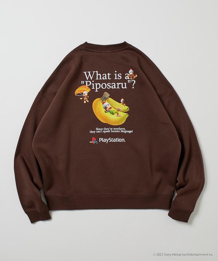 寬鬆版型 背部印花 圓領衛衣 / PlayStation 猴子捉捕