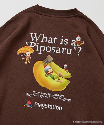 寬鬆版型 背部印花 圓領衛衣 / PlayStation 猴子捉捕