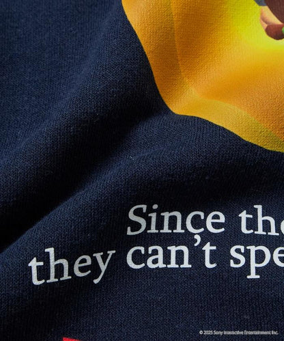 寬鬆版型 背部印花 圓領衛衣 / PlayStation 猴子捉捕