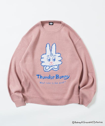 Thunder Bunny / 《Thunder Bunny》特別款寬鬆版型提花圓領針織衫【限量】