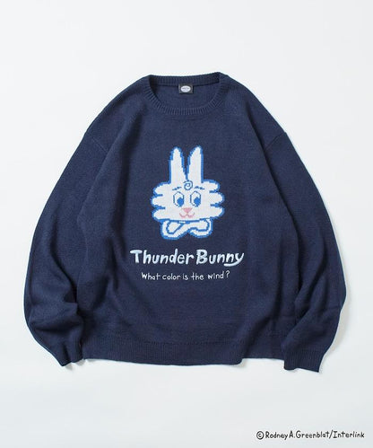 Thunder Bunny / 《Thunder Bunny》特別款寬鬆版型提花圓領針織衫【限量】