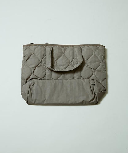 軍風拉鍊托特羽絨包-M