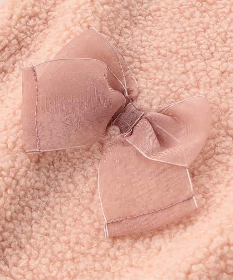 蝴蝶結裝飾毛絨連衣裙