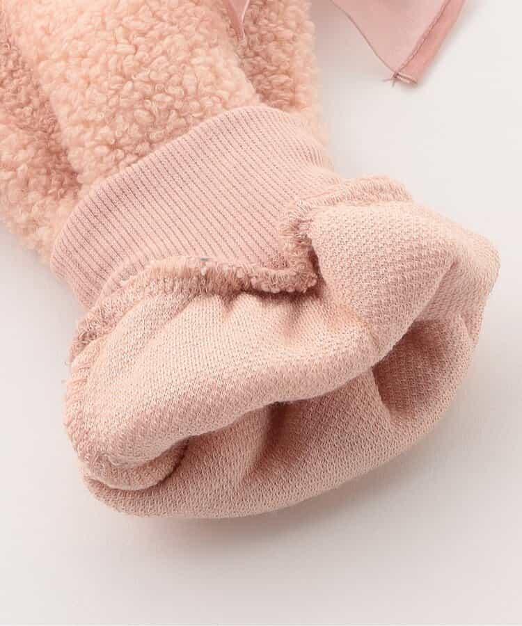 蝴蝶結裝飾毛絨連衣裙