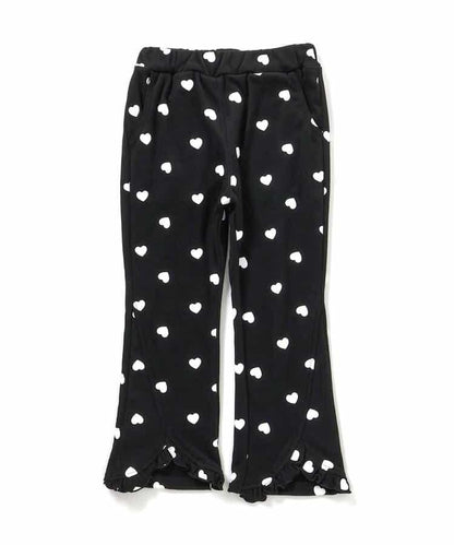 愛心花朵圖案荷葉邊長褲 10分丈