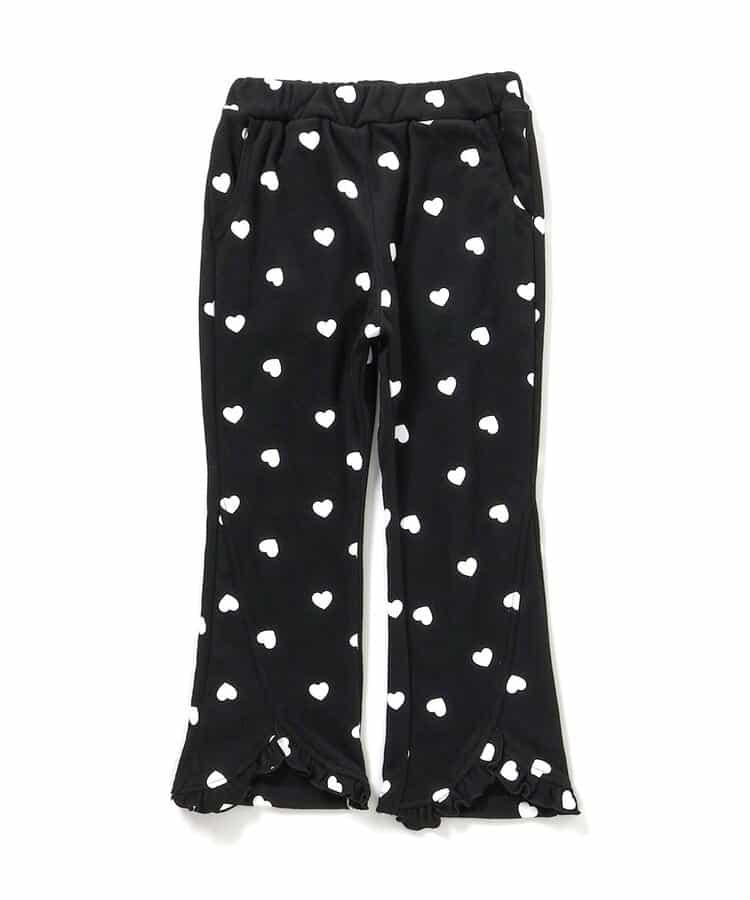 愛心花朵圖案荷葉邊長褲 10分丈