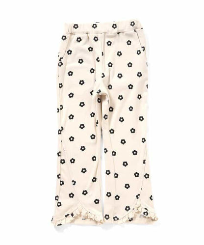 愛心花朵圖案荷葉邊長褲 10分丈