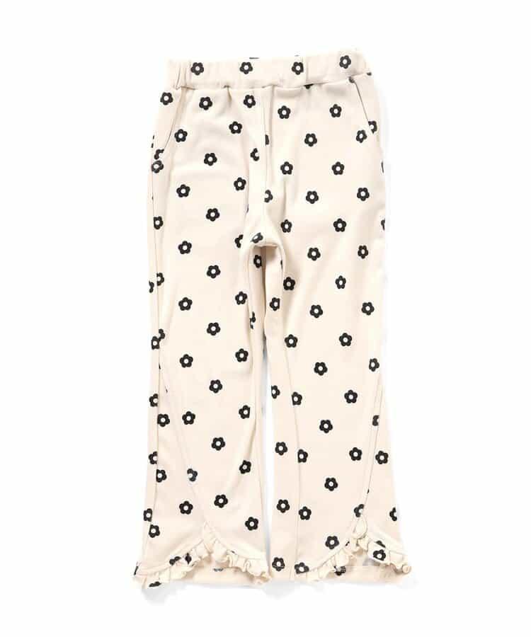 愛心花朵圖案荷葉邊長褲 10分丈