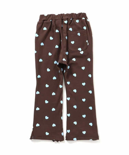 愛心花朵圖案荷葉邊長褲 10分丈