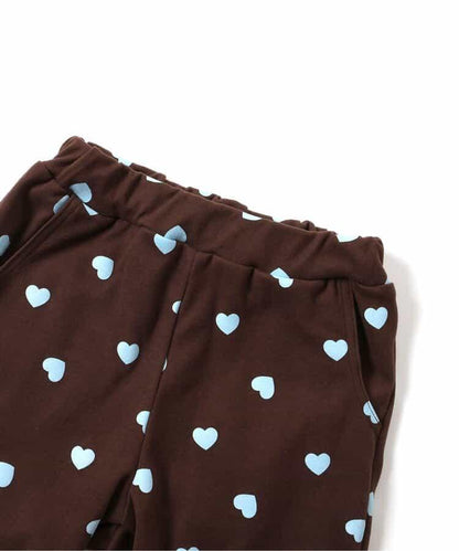 愛心花朵圖案荷葉邊長褲 10分丈